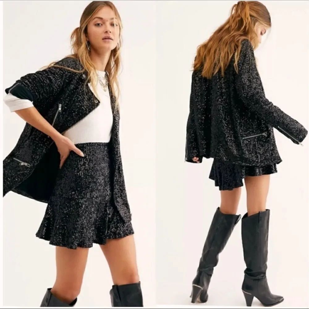Free people Midnight Message Moto Jacket